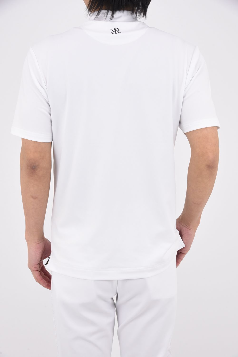 【26SS】 SILICON LOGO MOCK NECK / モノトーンシリーズ 3Dシリコンロゴ モックネックTシャツ (ホワイト)*