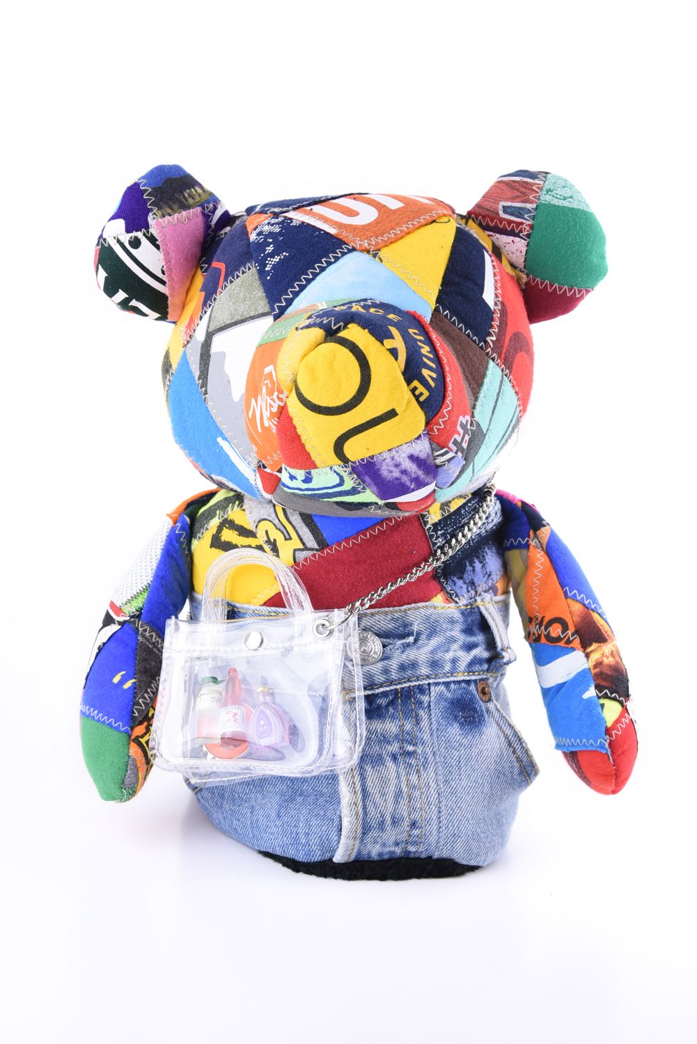 【2026 PVC TOUMEI SERIES】 ZZ26-BA02 / Tシャツリメイク パッチワーク ベアーモチーフ ドライバーカバー (マーカー付き) (マルチ/タイプB)