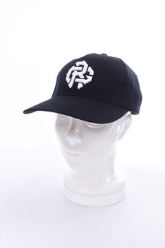 INITIAL SNAPBACK CAP / イニシャルロゴ3D刺繍 ベースボールキャップ (ブラック)
