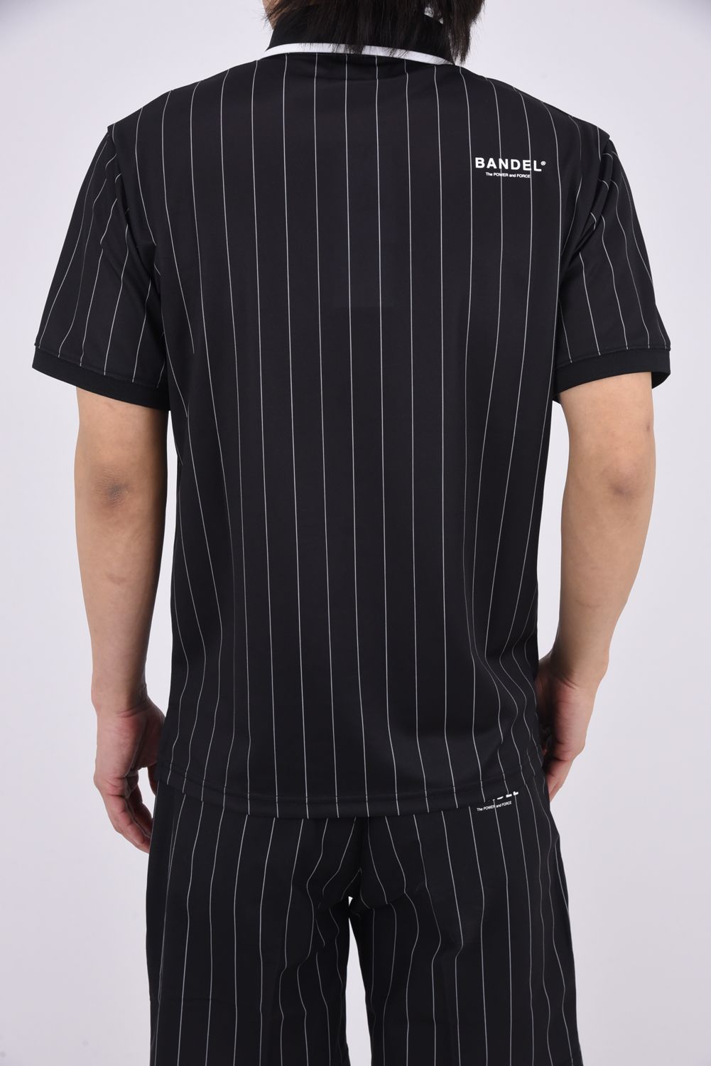 【26SS】 PINSTRIPE POLO SHIRT / ピンストライプ ポロシャツ (ブラック)