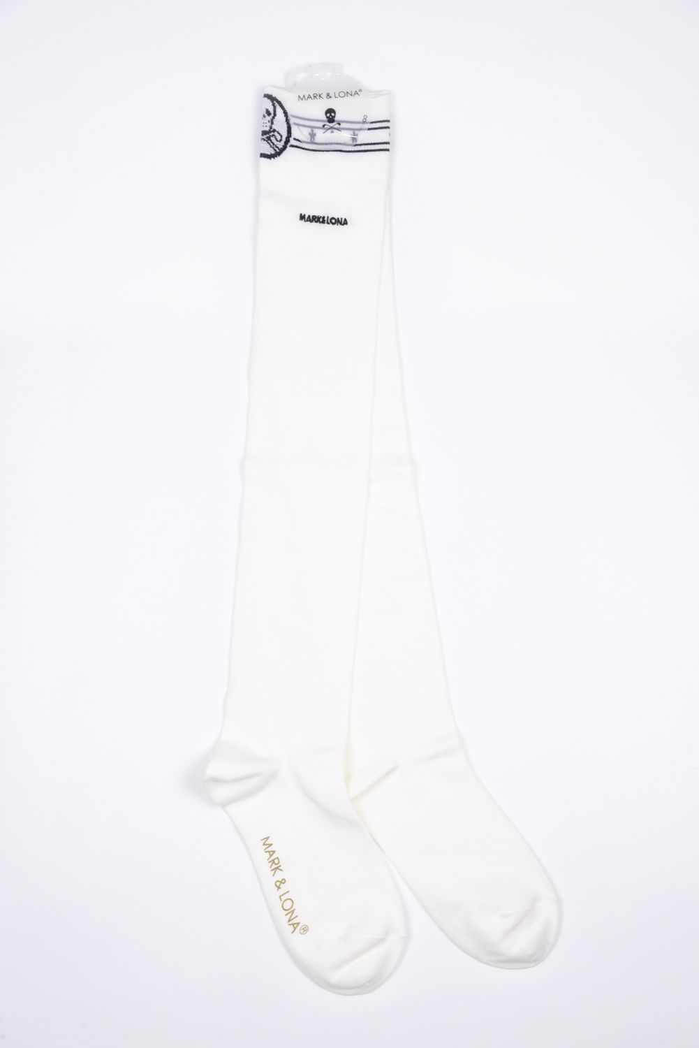 【レディース】 SALLY HIGH SOCKS / ワンポイントロゴ ハイゲージ オーバーニーソックス (ホワイト)