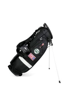 【銀行振込・代金引換不可】【返品・交換不可】 STAND CADDY BAG /  オリジナルワッペン スタンド式キャディバッグ ハンティントンブラック