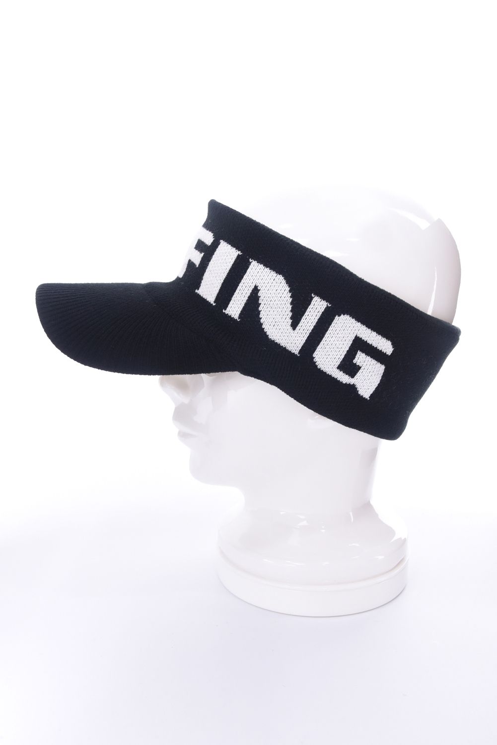 KNIT VISOR / ブランドロゴジャカード ニットサンバイザー (ブラック)