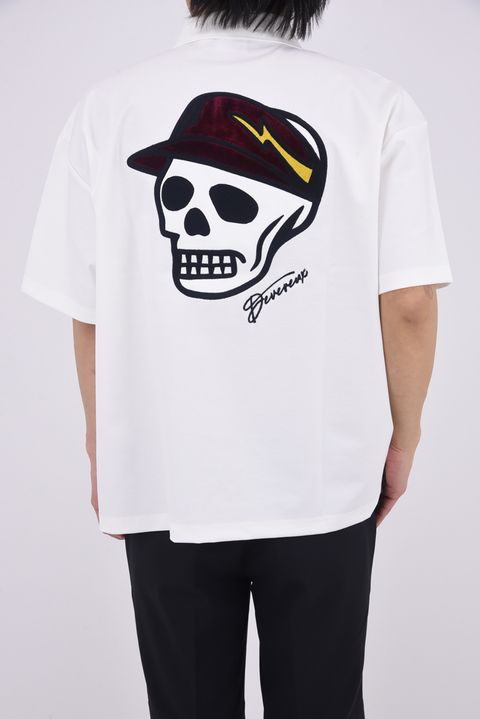 【26SS】 DVG OVER FIT POLO / バックプリント オーバーサイズ ポロシャツ (ホワイト)