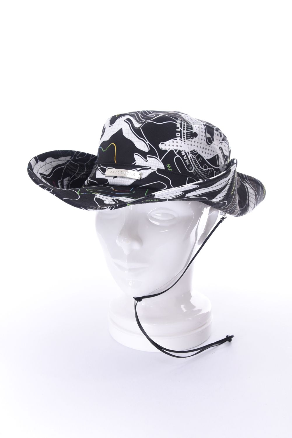 【26SS】 AXON CAMO FIELD HAT / ポリエステルツイル カモフラージュプリント サファリハット (ブラック)