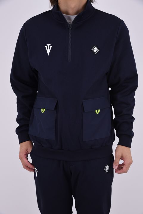 【26AW】 ARC TAG HZ JKT / シボ素材 ハーフジップ スウェット (ネイビー)