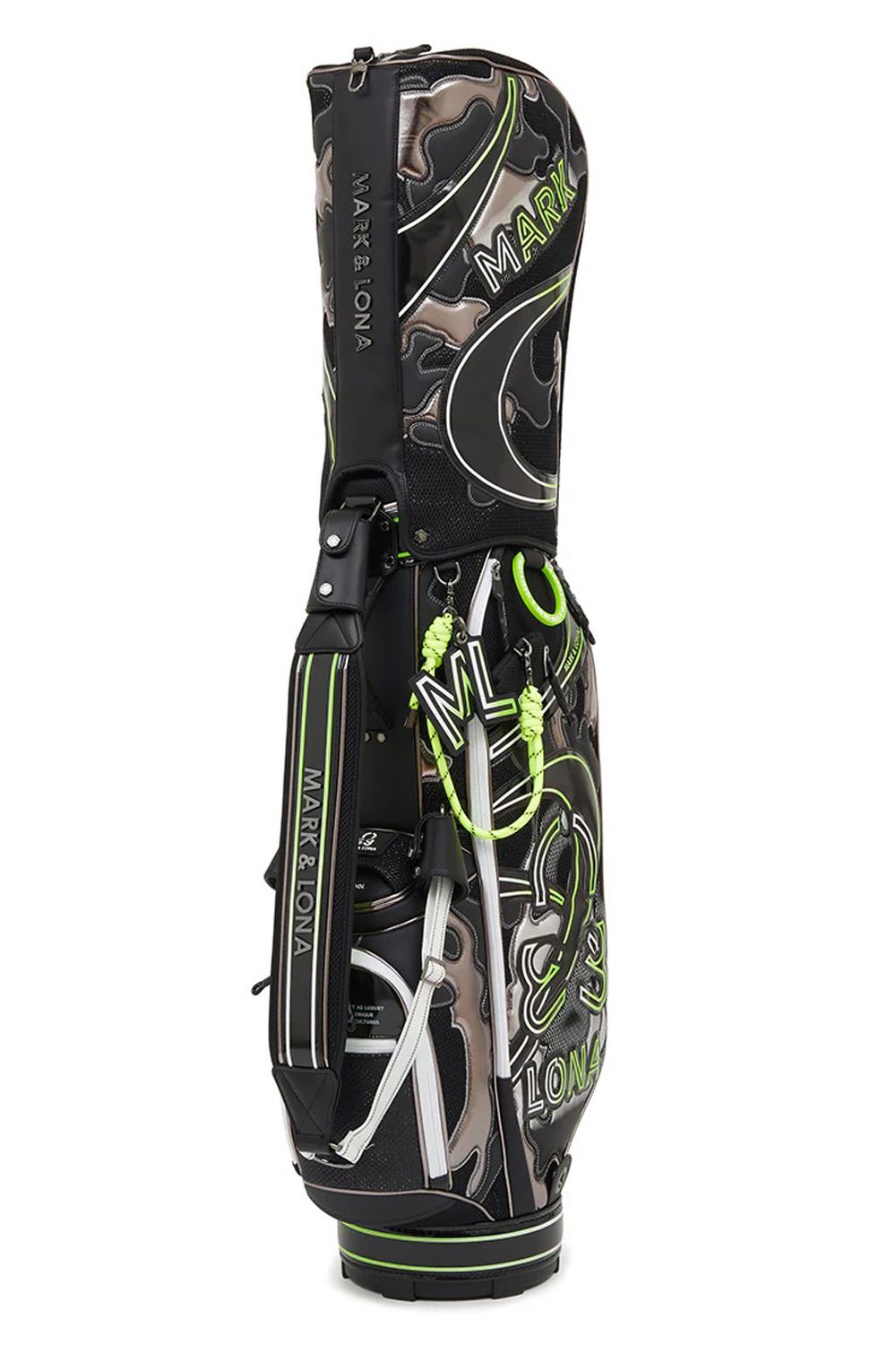 【26SS】【銀行振込・代金引換不可】【返品・交換不可】 NITRO CAMO PANELED CADDIE BAG / メッシュ生地 マルチカラー パッチワーク カートタイプ キャディバッグ (ブラック)