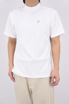 【26AW】 MENS GM JACQUARD MOCK NECK / ジャガード モックネックTシャツ (ホワイト）*