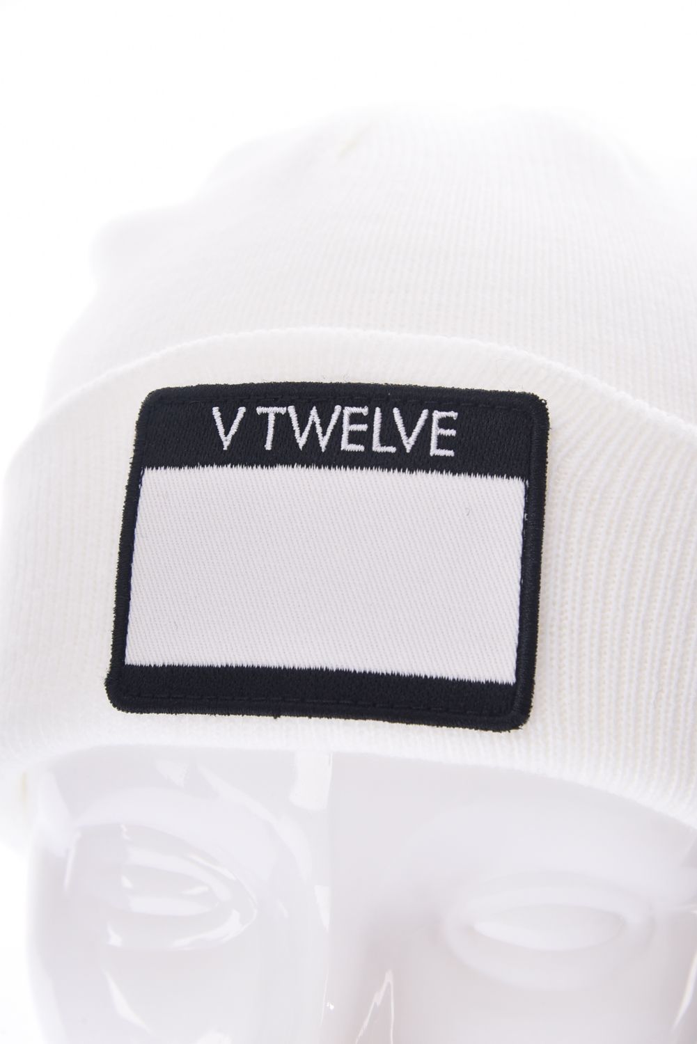 HELLO KNIT CAP / ネームタグワッペン ニットキャップ (ホワイト)