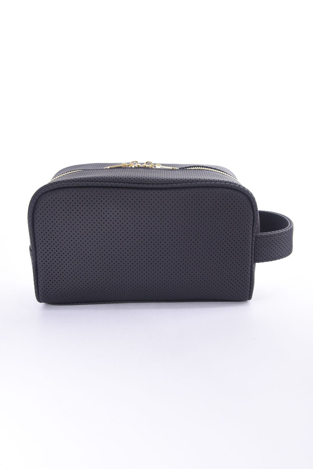【26SS】 CONTINUA PUNCHING ETHICAL LEATHER TRAVEL POUCH / パンチング エシカルレザー トラベルポーチ (ブラック)