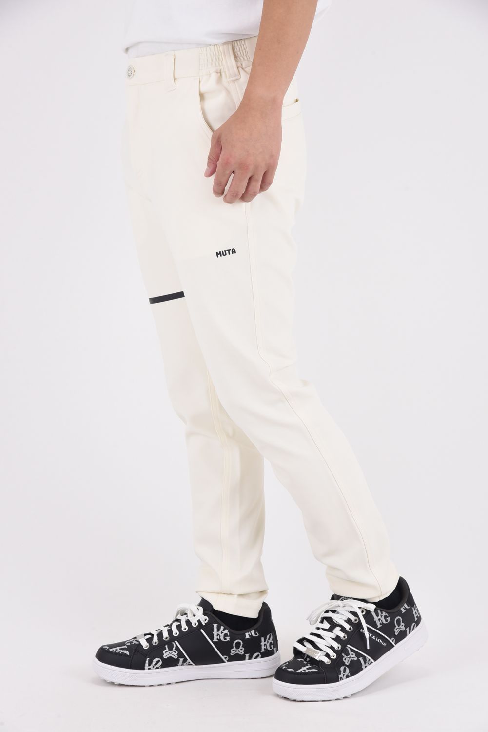 【25AW】 CARDBOARD TWILL JERSEY SLACKS / ダンボールニットツイル ウェーブライン ジャージースラックス (ホワイト)