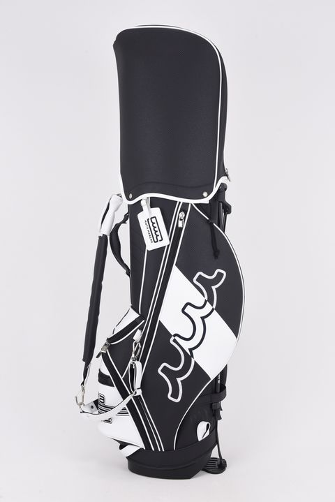 【銀行振込・代金引換不可】【返品・交換不可】 CADDY BAG / CONTINUA エシカルレザー バイカラー スタンドキャディバッグ (ブラック)