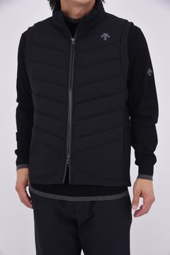 【25AW】 接結ハイブリッドフルジップダウンベスト (ブラック)