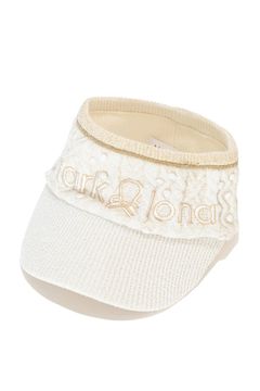 POISE SPARK KNIT VISOR / ラメ糸 ブランドロゴ刺繍 ニットバイザー (ホワイト)