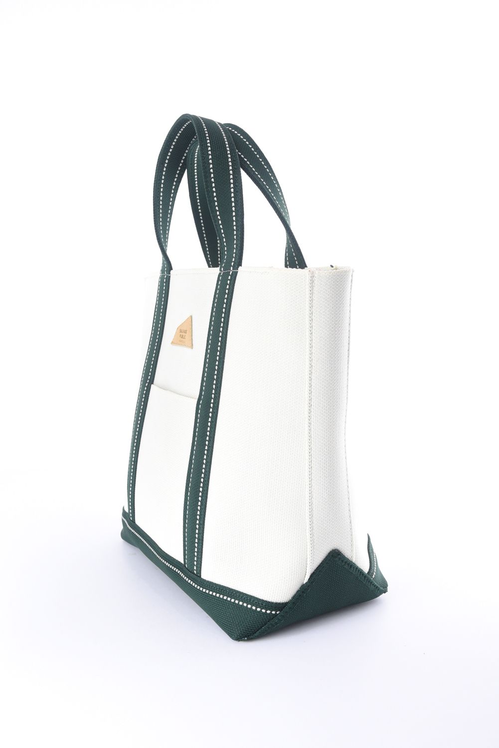 【26SS】 JACQUARD CART BAG / ジャカード織 ブランドレザーパッチ トートバッグ (マカダミア/グリーン)
