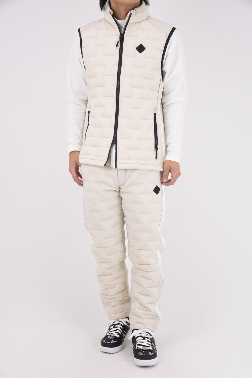 【25AW】 MEN'S HYBRID DOWN PANTS / ストレッチタフタ ダイヤモンドロゴ ハイブリッドダウンパンツ (ベージュ)