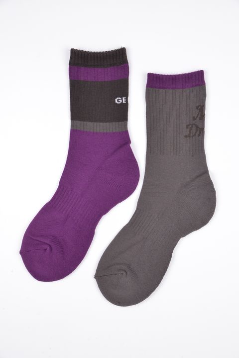 【26SS】 CREW SOCKS / アシンメトリー クルーソックス (パープル)