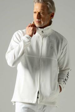 TRACK BLOUSON / ブランドロゴ ストレッチ スタンドジャケット (ホワイト)