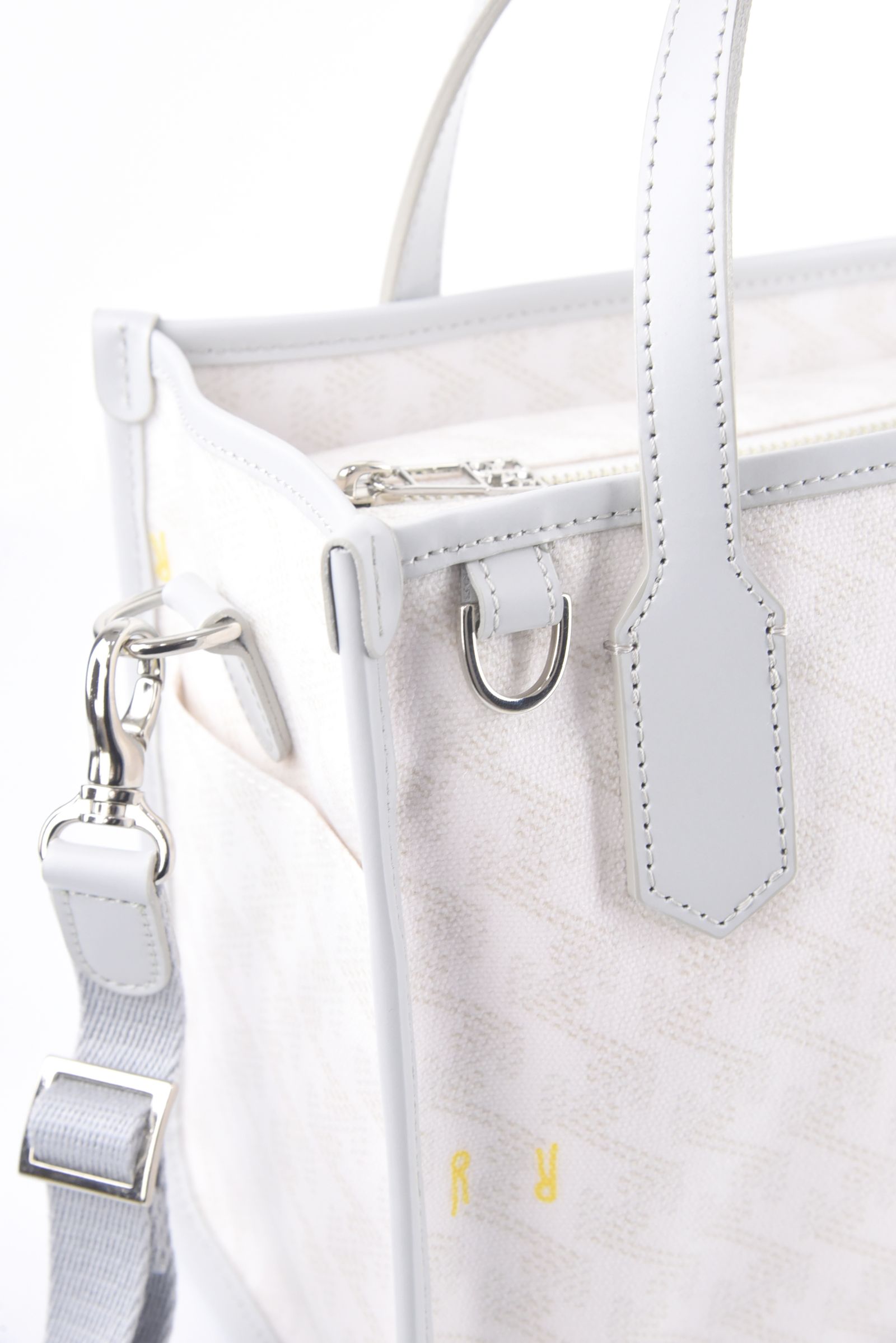 【26SS】  LANIUS SQUARE MINI (ラニウス スクエア ミニ) / ブランドオリジナルテキスタイル カートバッグ （モノホワイト）