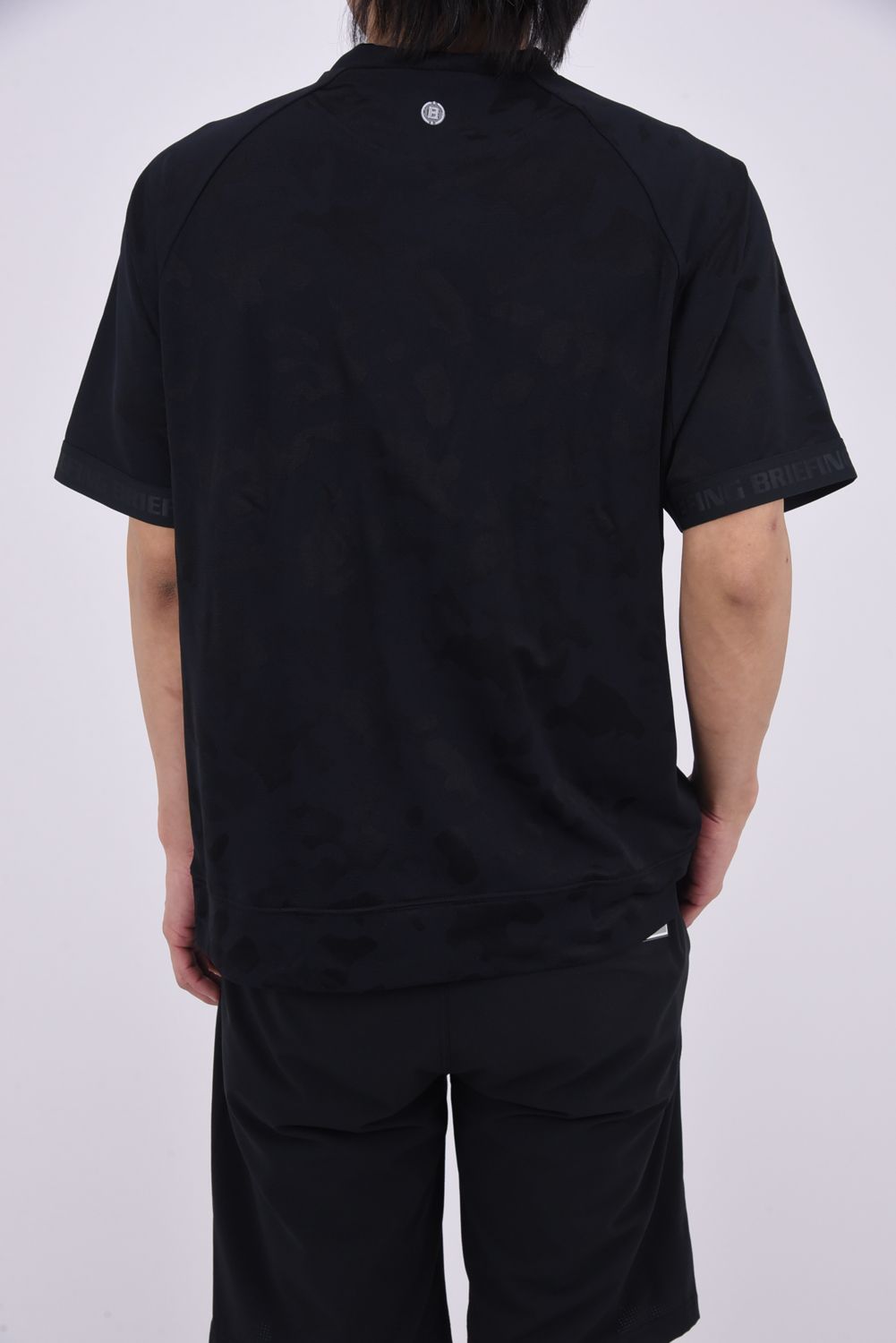 【26SS】 MEN’S CAMO JQ HIGHNECK / カモフラージュジャカード リラックスフィット モックネックTシャツ (ブラック)