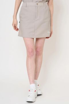 【26SS】【レディース】 AIRY AWA SKIRT / ワッフル生地 ブランドロゴ スカート (インナーパンツ一体型) (ベージュ)