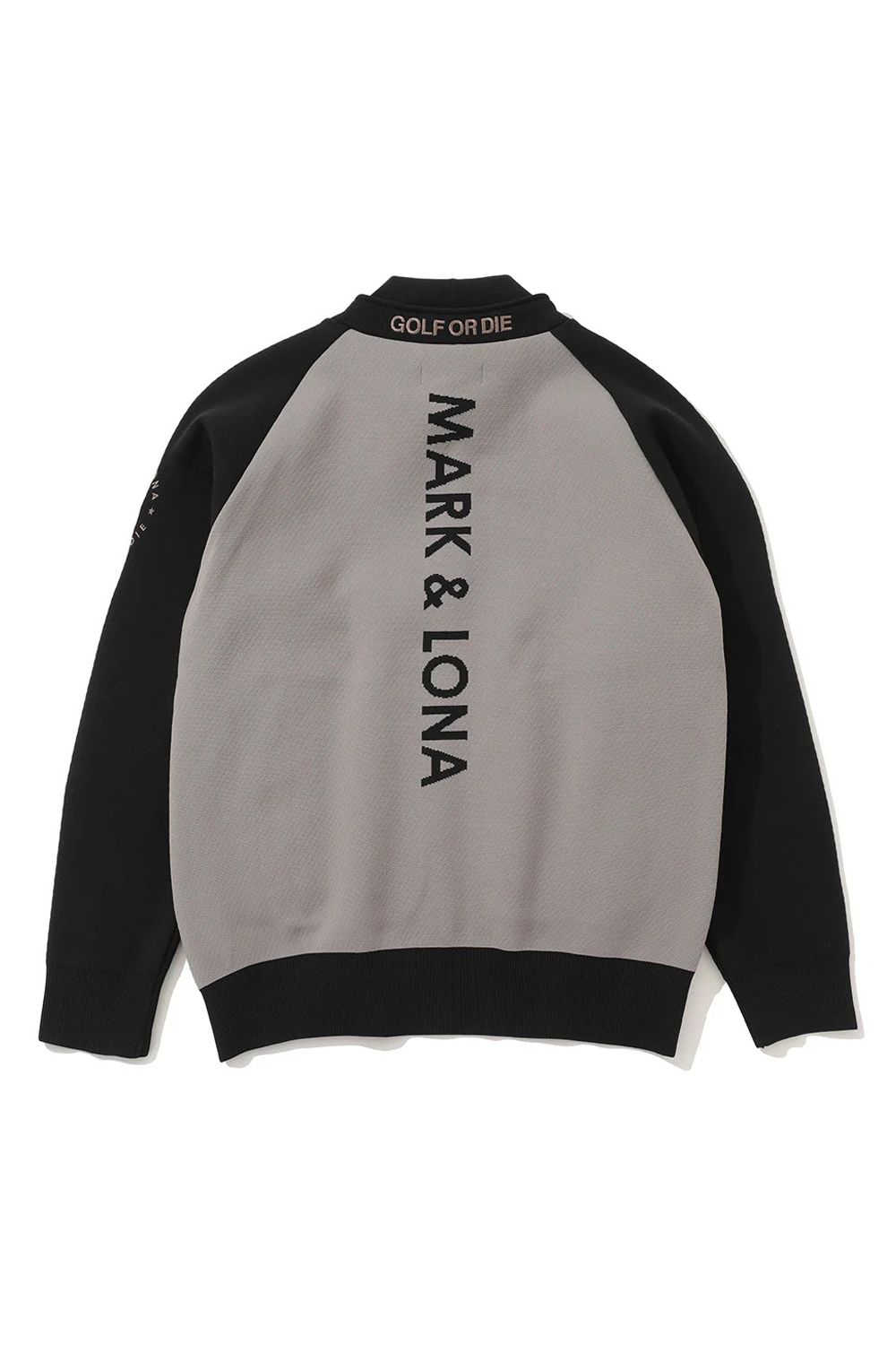 【2025AW】 DURAN ALTER KNIT PULLOVER / ツートーン サークルスカルロゴ 変形モックネックプルオーバー (フード無し) (ブラック)