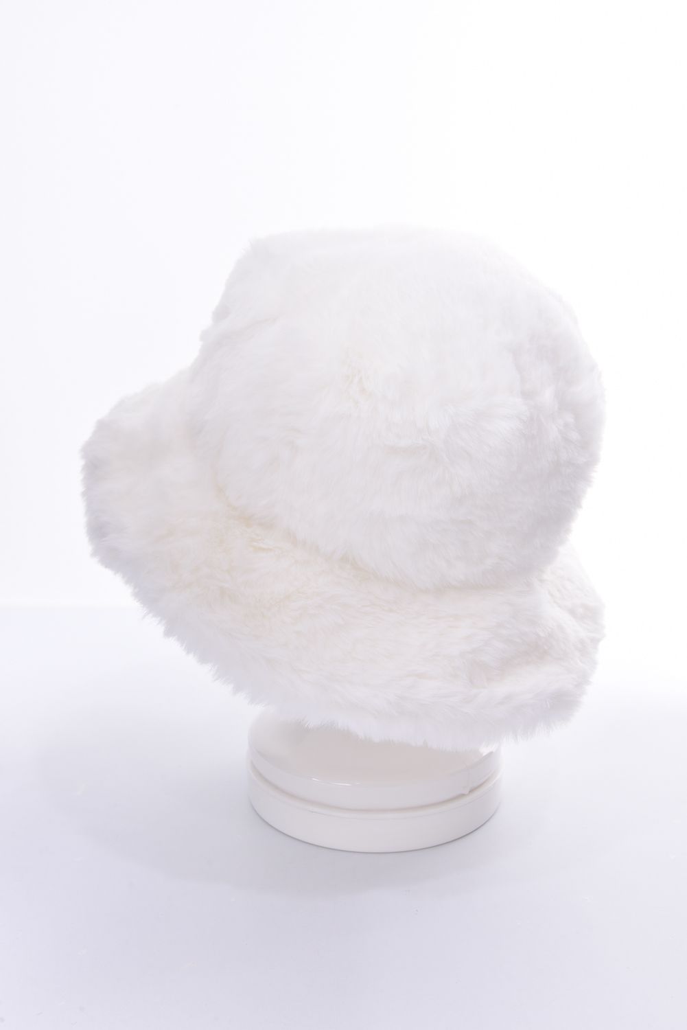 FUR BUCKET HAT / ブランド オリジナルテキスタイル ファーバケットハット（ホワイト）