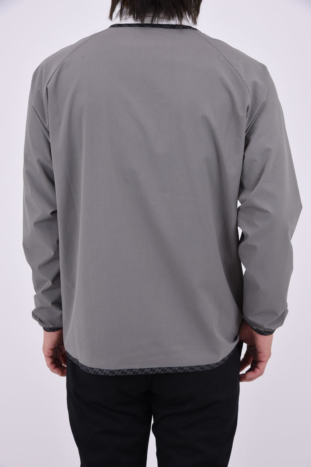 【26AW】 NO COLLAR LIGHT JACKET / 撥水ナイロン ノーカラーライトジャケット (グレー)*