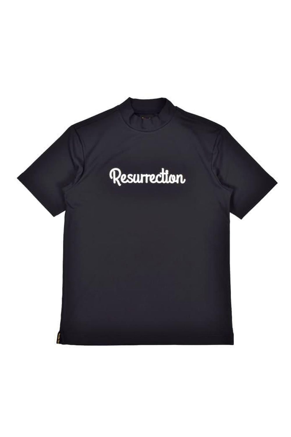 【26SS】 SILICON LOGO MOCK NECK / モノトーンシリーズ 3Dシリコンロゴ モックネックTシャツ (ブラック)*