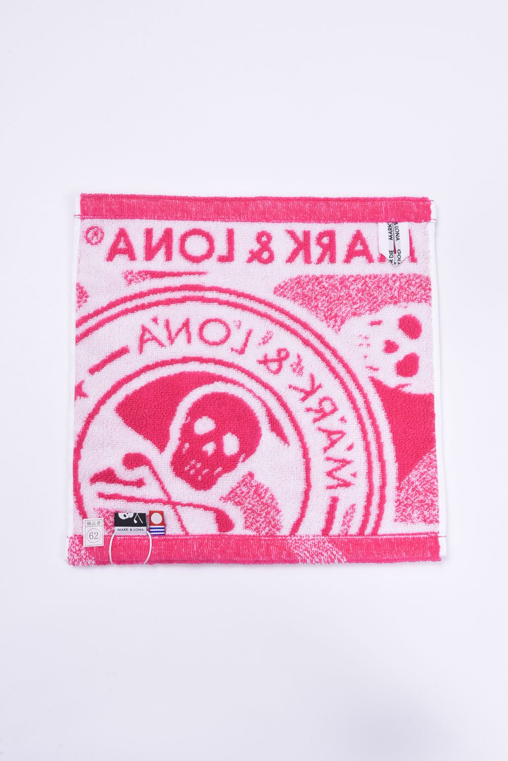 【プレゼント好適品】 HAND TOWEL(SMALL) / スカルカモフラージュ柄 今治 ハンドタオル (ピンク)