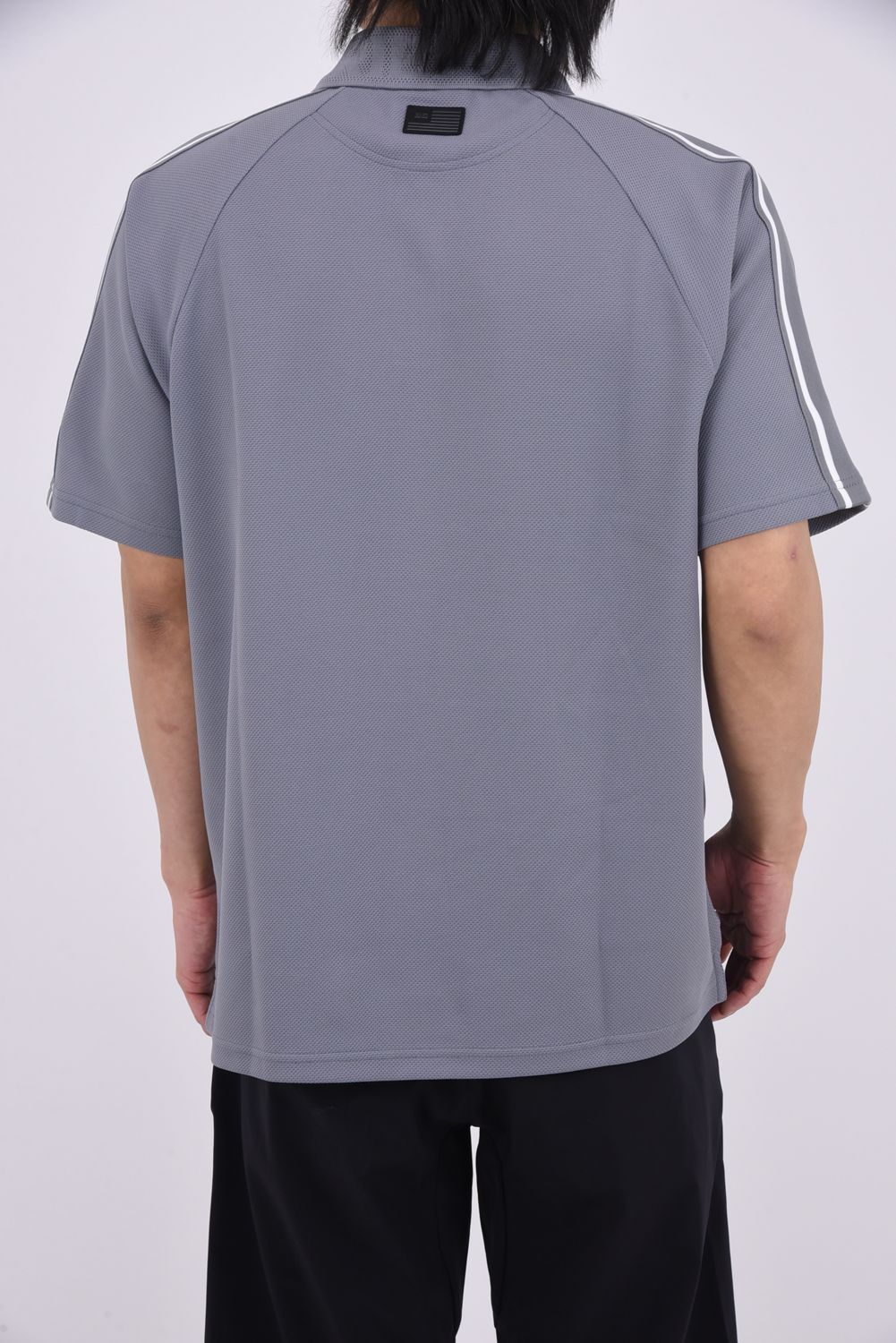 【26SS】 MEN'S LINE POLO RF / カノコ生地 ラインロゴテープ リラックスフィット ポロシャツ (グレー)