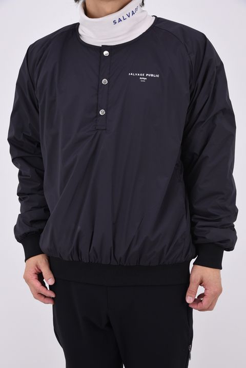 【26AW】 Ala Wai Snap Padded Jacket / ブランドロゴプリント ハーフボタン 中綿ジャケット (ブラック)