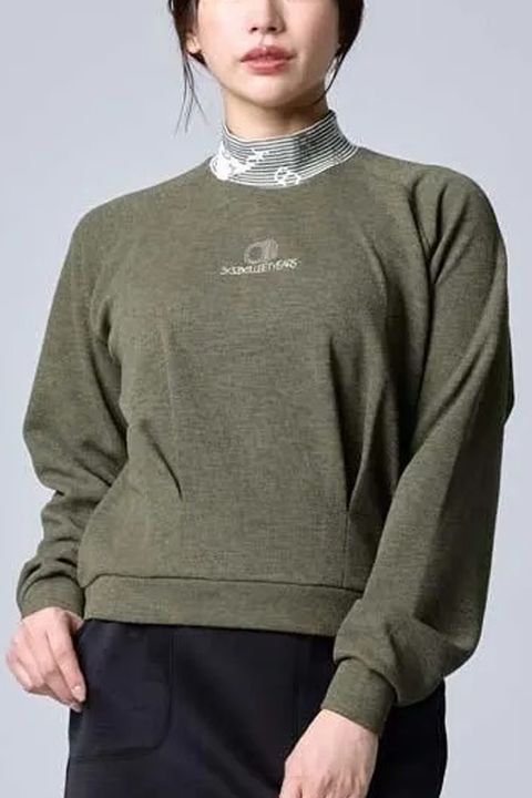 【26AW】【レディース】 DOUBLE FACE MOCK SHIRTS / ダブル フェイス モックネックシャツ (カーキ)*