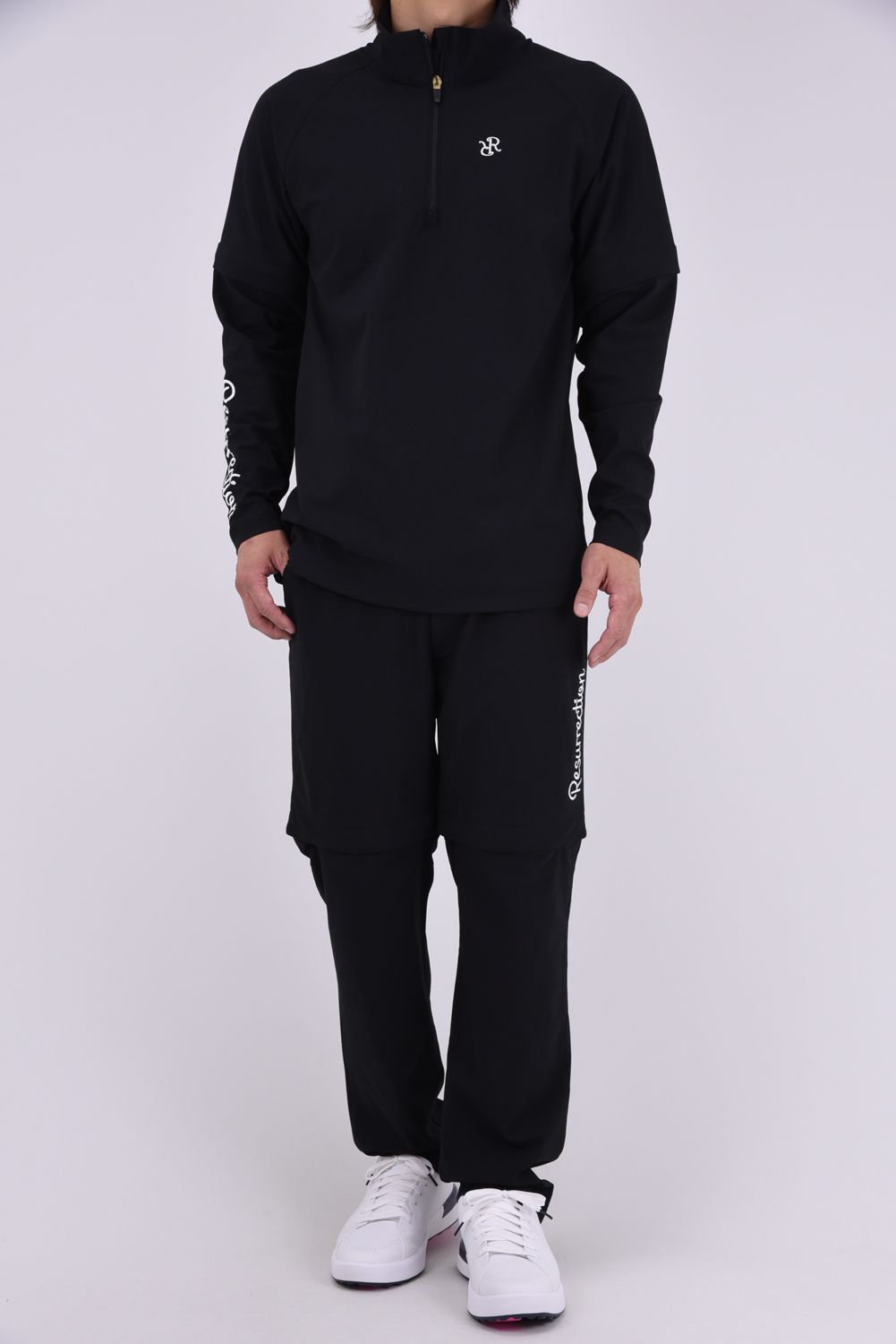 【26AW】 MENS DETACHABLE PANTS / ワッフル生地 ヘムデタッチャブル 2WAYパンツ (ブラック)*