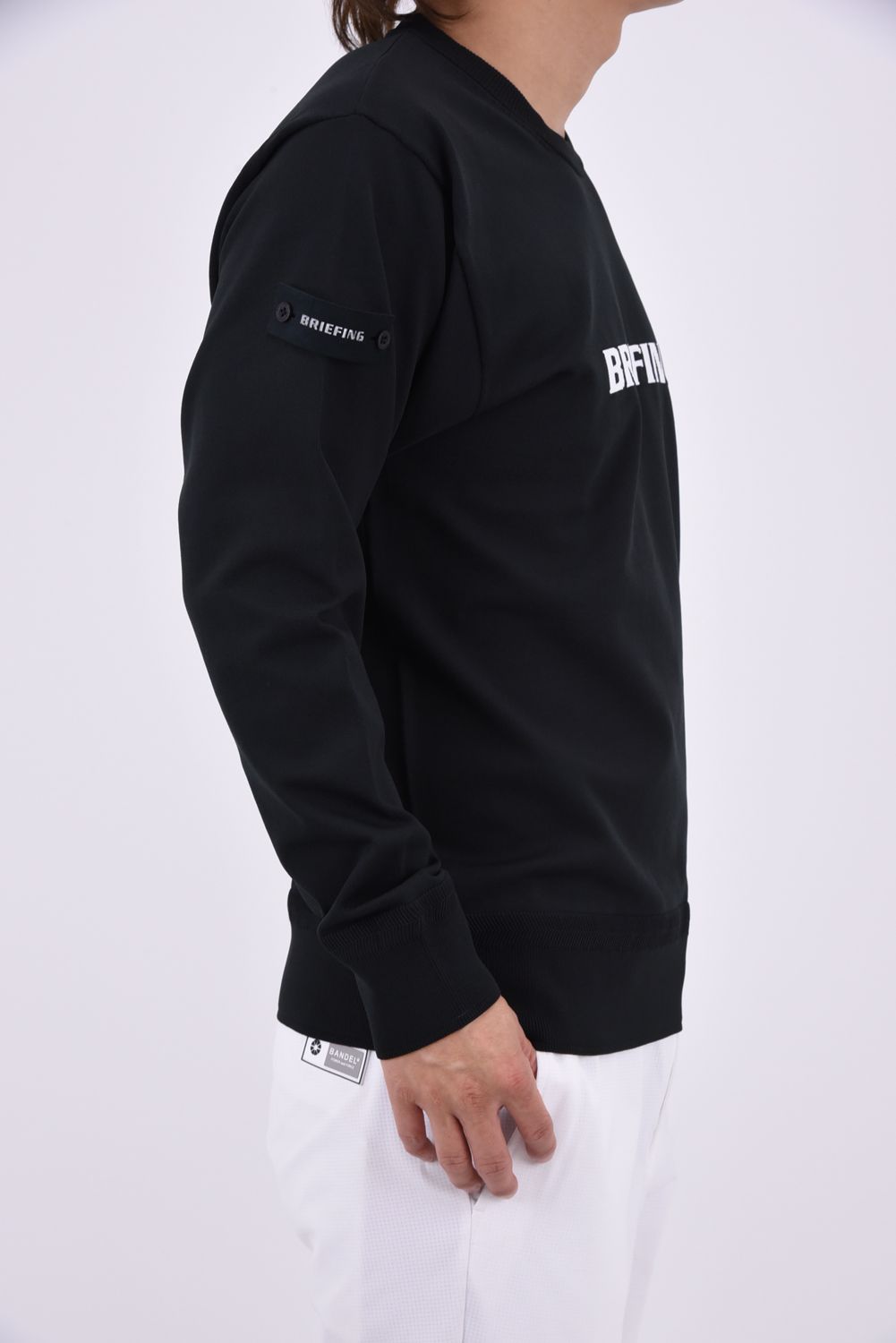【26AW】 MEN’S PLANE KNIT CREWNECK / ブランドロゴ クルーネックニット (ブラック)