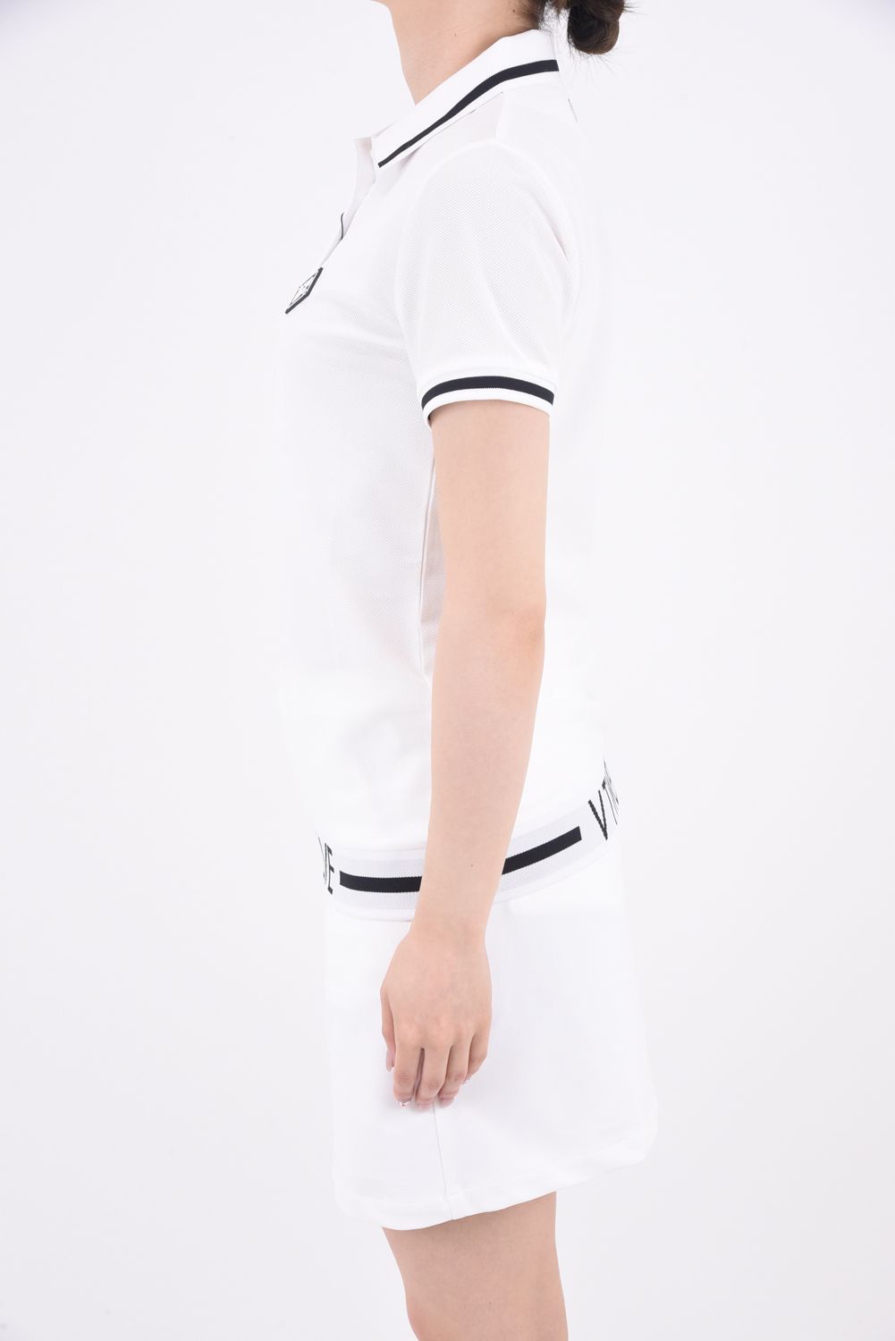 【レディース】 LIB OUT POLO / V12ロゴ フィールドセンサーカノコ ポロシャツ (ホワイト)