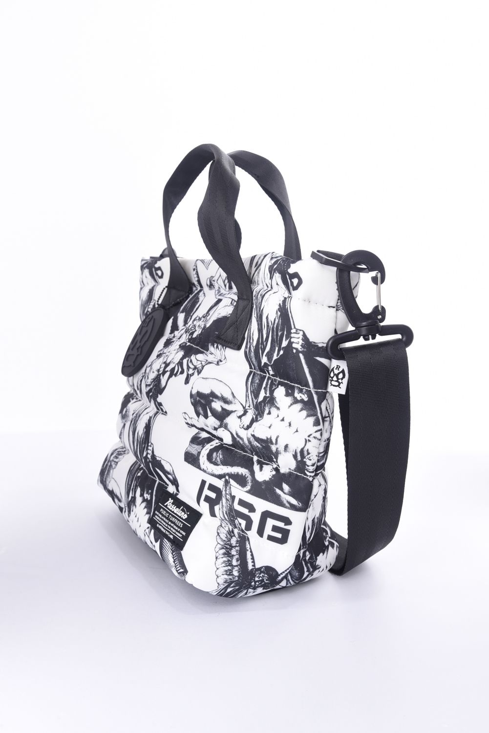 PADDED CART BAG (ANGEL) / 総柄 パデッドカートバッグ (ホワイト)