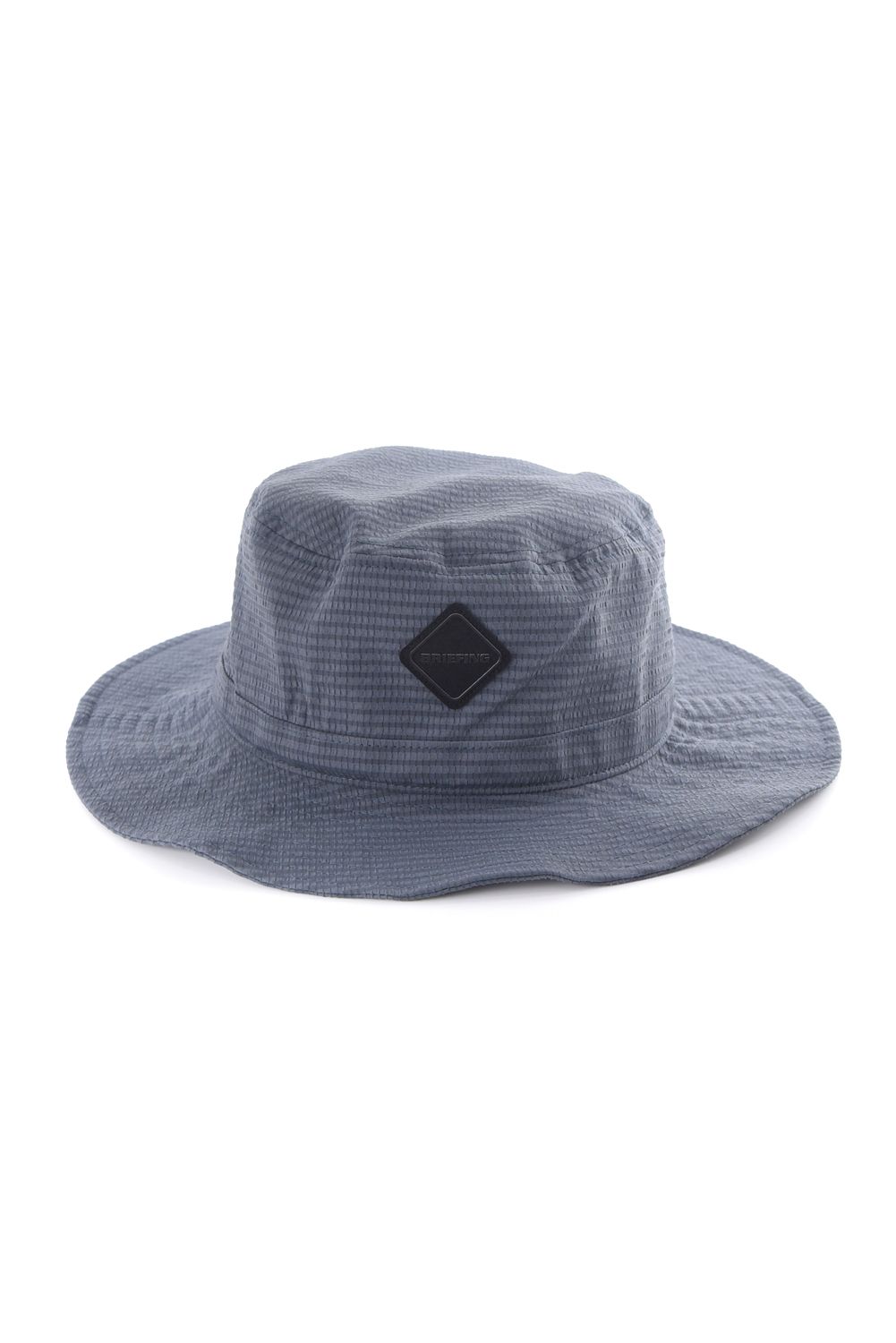 【26SS】 MEN’S SEERSUCKER WIDE HAT / シアサッカー ダイヤモンドロゴ ワイドハット (チャコール)