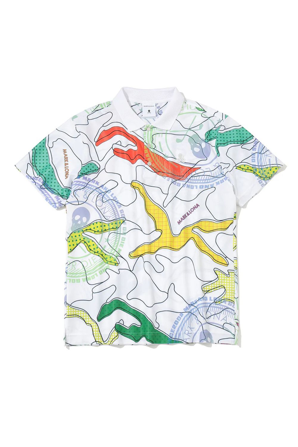 【26SS】 AXON CAMO MESH PERFORMANCE POLO / メッシュ素材 カモフラージュプリント ポロシャツ (ホワイト)