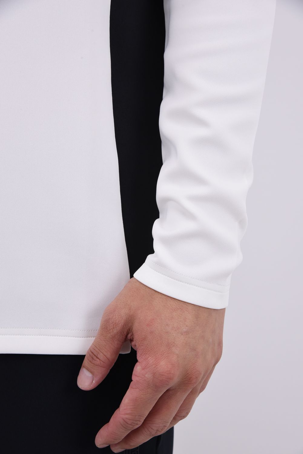 【26AW】 OHSL MOCK / モノトーン バイカラー 長袖モックネックTシャツ (ホワイト)