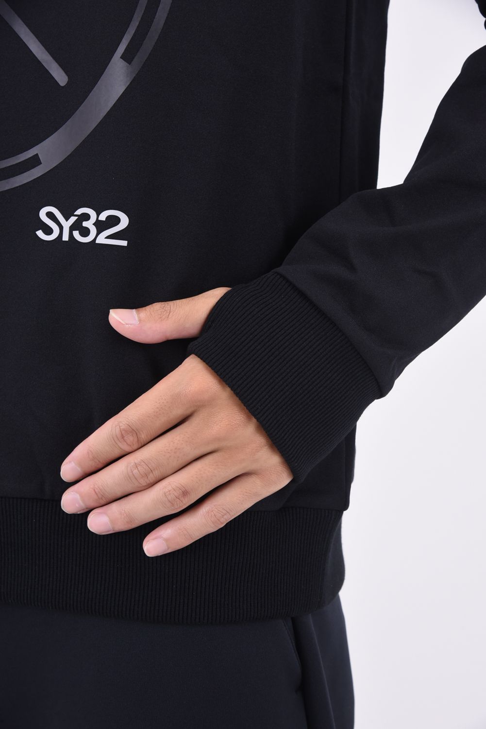 DRY STRETCH HOODIE / グラデーションプリントロゴ ストレッチ フーディー ブラック*