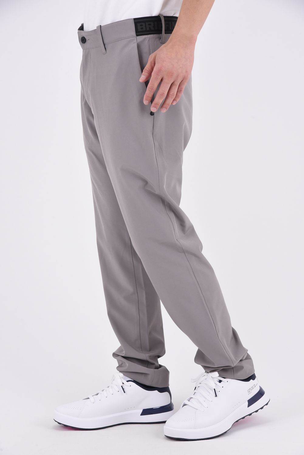 【26SS】 MEN'S COOLCORE LOGO ELASTIC PANTS / クールコア ウエストゴムベルト ロングパンツ (グレー)