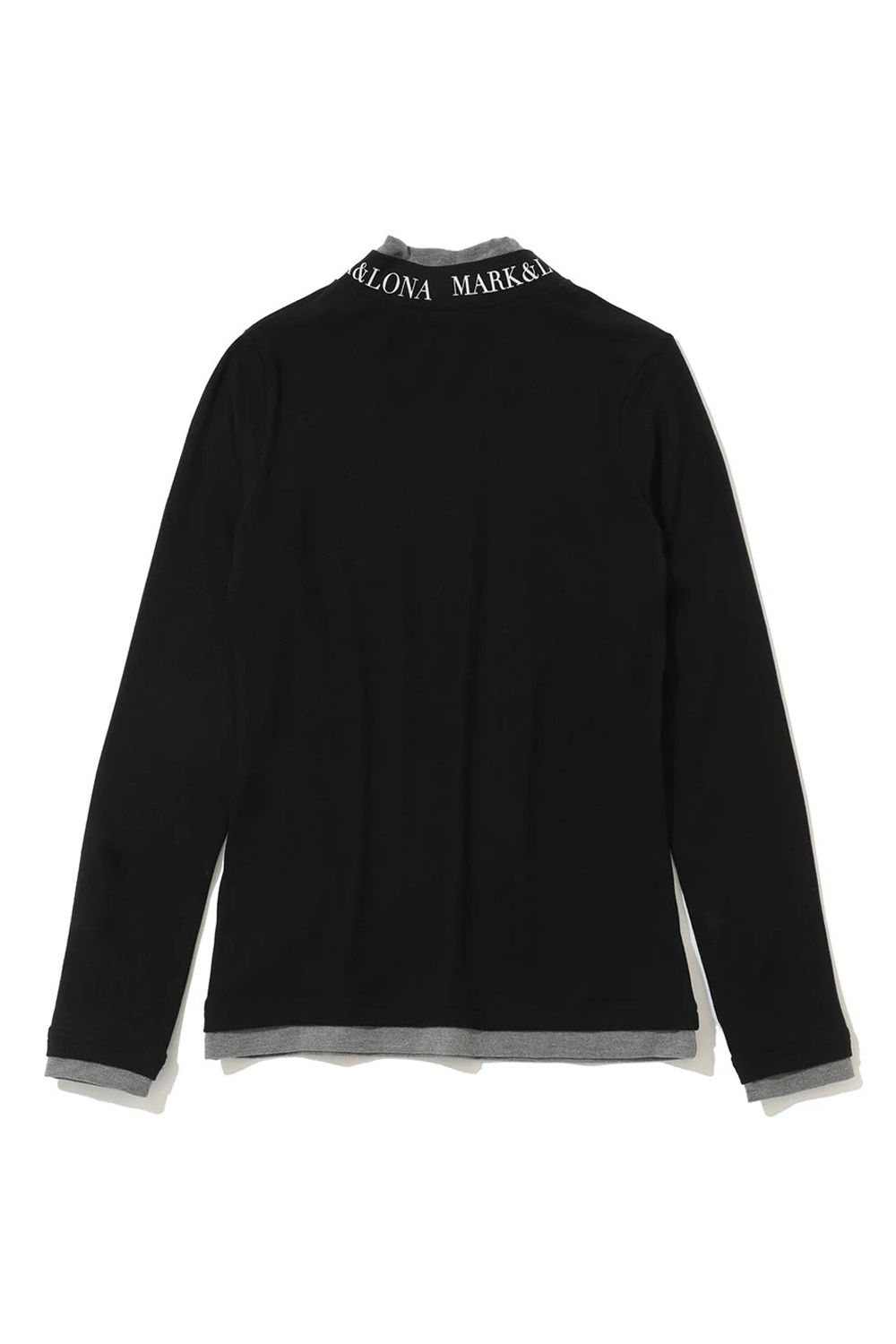 【2025AW】【レディース】【CODE COLLECTION】 LNST / マイクロフリース レイヤード風 モックネックTシャツ (ブラック)