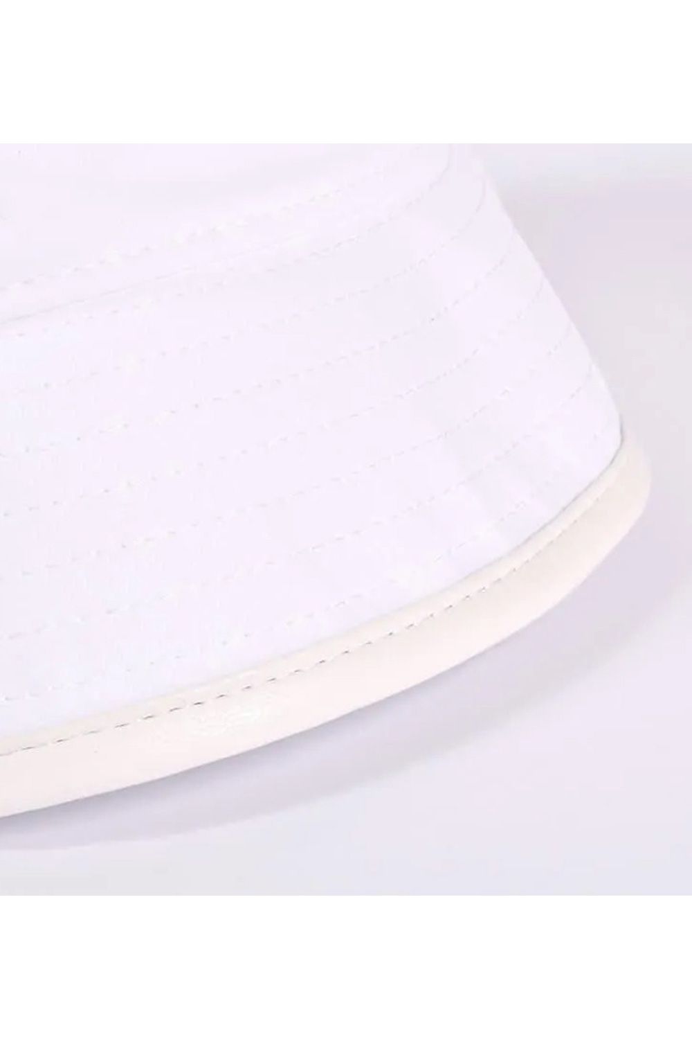 【26SS】 SYNTHETIC LEATHER BRIM BUCKET HAT / シンセティックレザーブリム バケットハット (ホワイト)