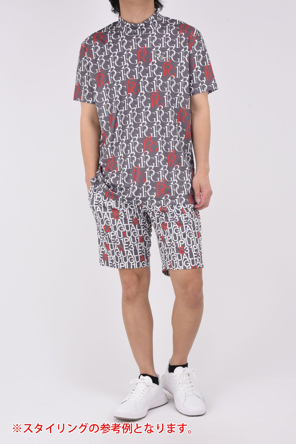1PIU1UGUALE3 LOGO SHORT PANTS / ブランドロゴ ベーシック ショートパンツ (グレー)