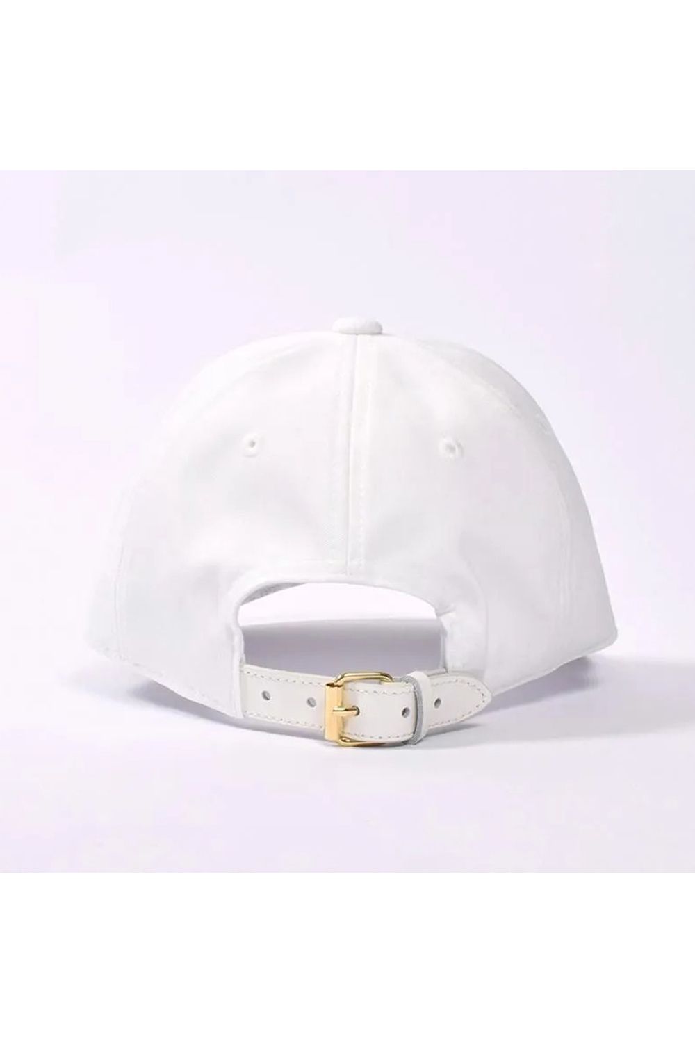 【26SS】 WIDE BRIM CAP / ブランドロゴ刺繍 本革ベルト つば広キャップ (ホワイト)