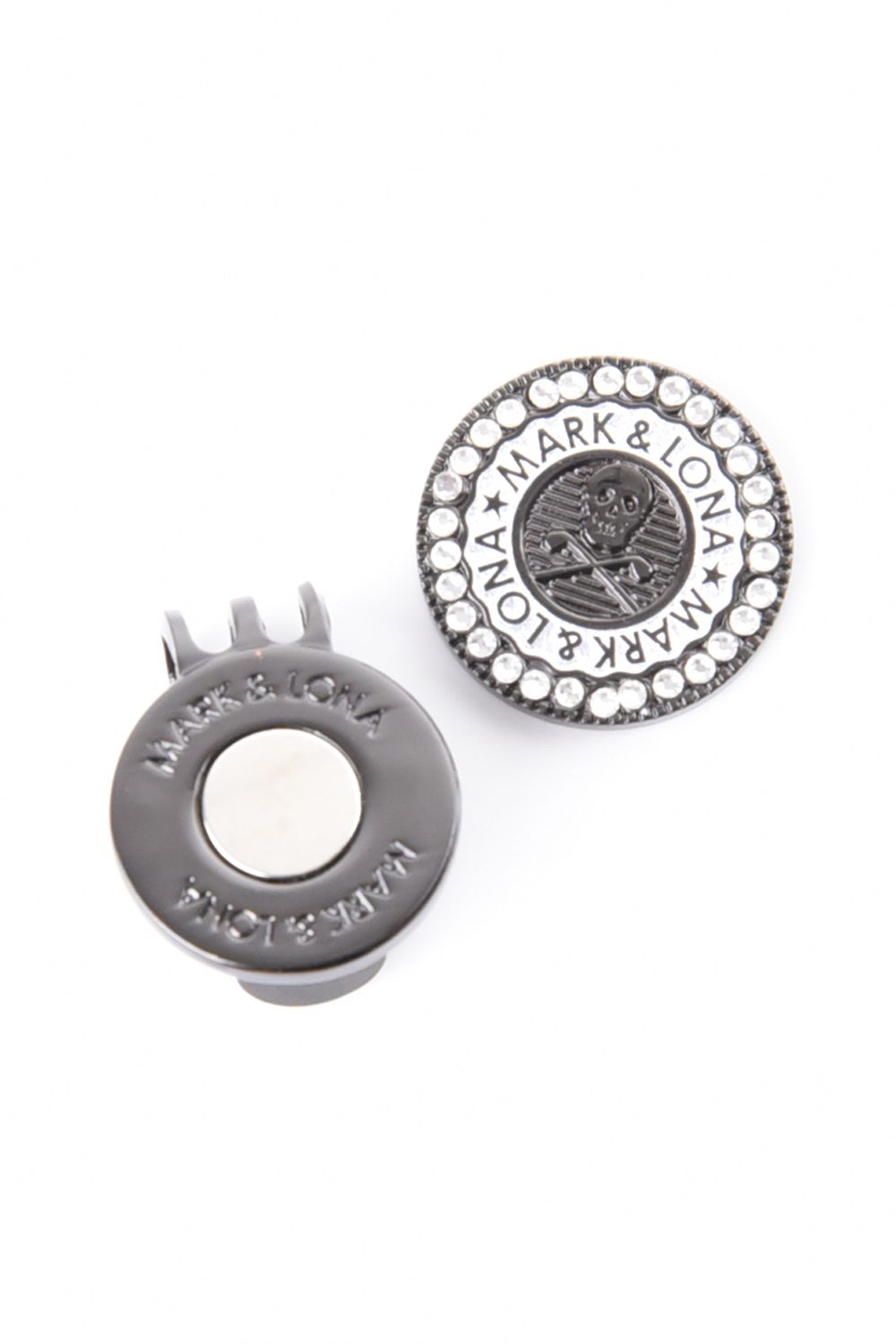 【26AW】【プレゼント好適品】 MAJESTIC IRON SKULL MARKER / ラインストーン アイアンスカル クリップマーカー (ブラック)