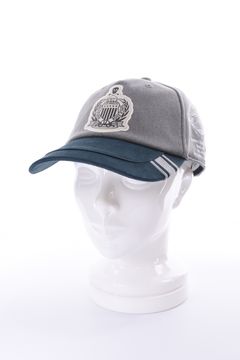 【26AW】 TRIUMPH SUEDE COMBO CAP / チャンピオンシップエンブレム バイカラー異素材 キャップ (シルバーグレー)