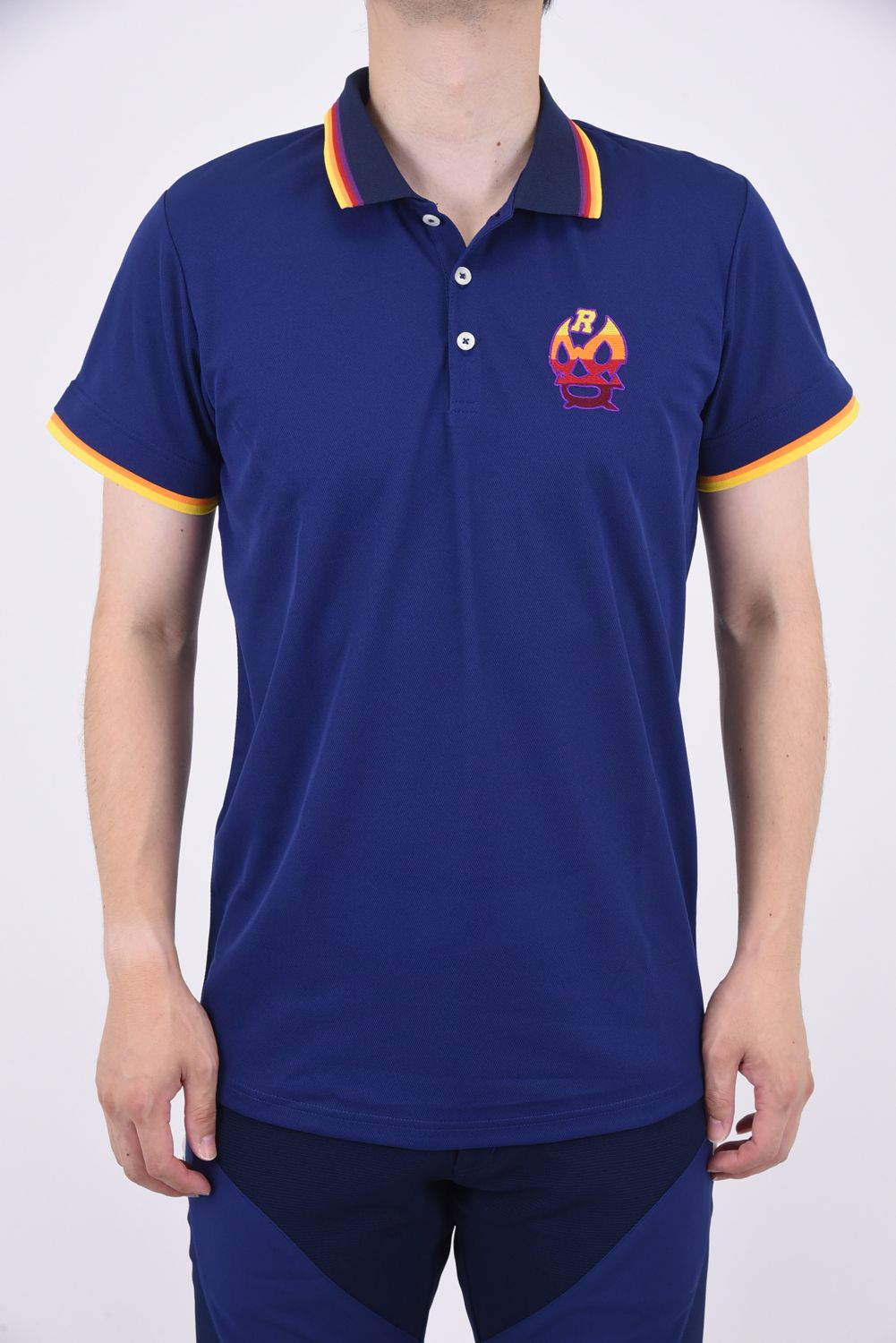 LUCHA WAPPEN POLO / グラデーション ポロシャツ ネイビー