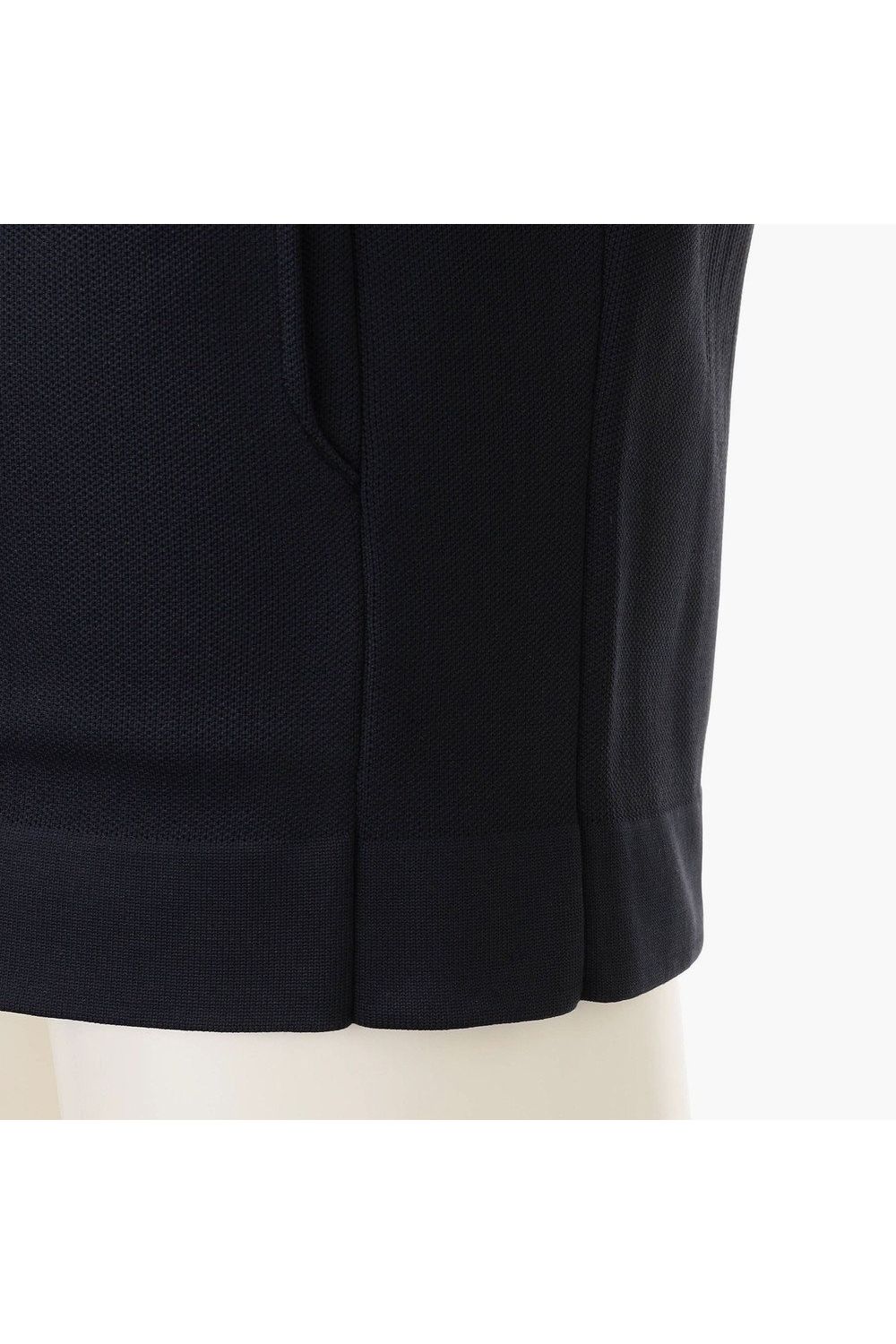 【26AW】 MEN'S DOUBLE JQ KNIT PARKA / バックロゴ ジップアップ ニットパーカー (ネイビー)
